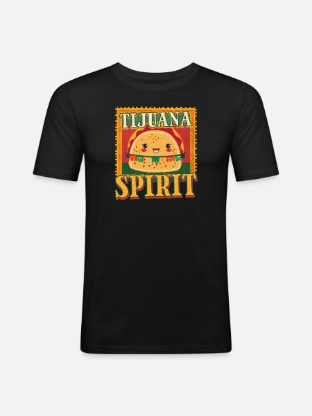 Tijuana Tijuana Geist - Männer Slim Fit T-Shirt - Schwarz