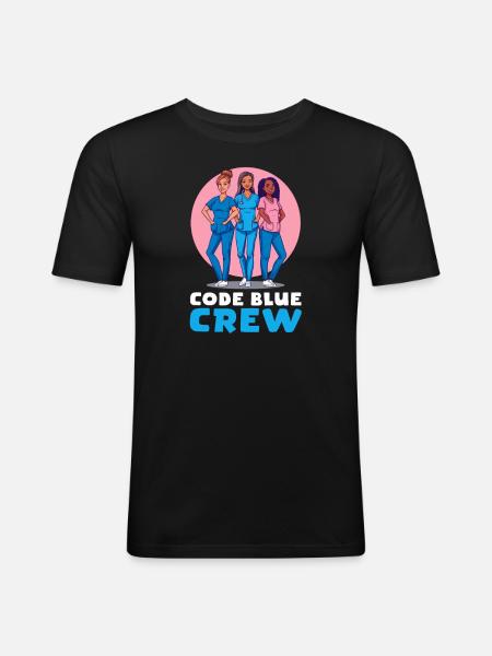 ED Nurse Code Blue Crew - Men's Slim Fit T-Shirt - black