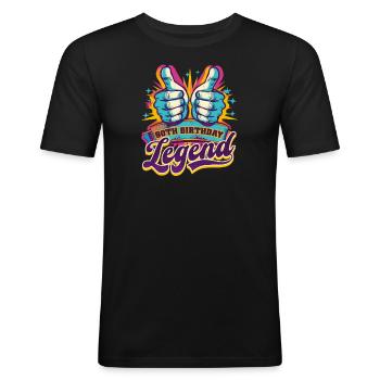 90 Years Old 90th Birthday Legend - Men's Slim Fit T-Shirt - black - Front - Nik (191cm)