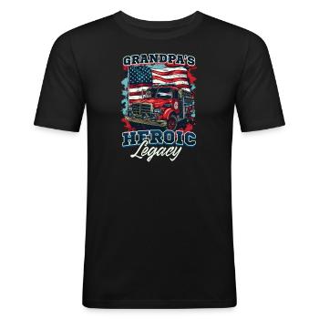 Firefighter Grandpa Heroic Legacy - Men's Slim Fit T-Shirt - black - Front - Nik (191cm)