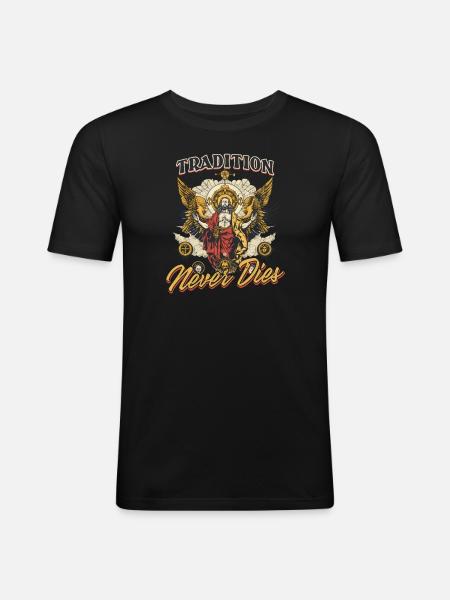 Orthodox Tradition Never Dies - Men's Slim Fit T-Shirt - black