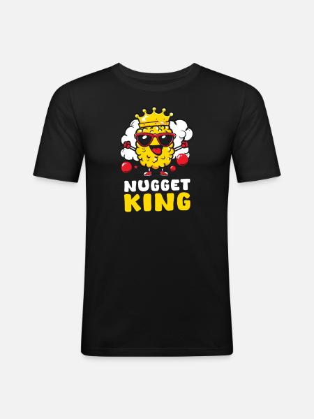 Chicken Nugget Nugget King - Men's Slim Fit T-Shirt - black