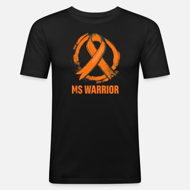 MS Awareness Ms Warrior - Männer Slim Fit T-Shirt - Schwarz
