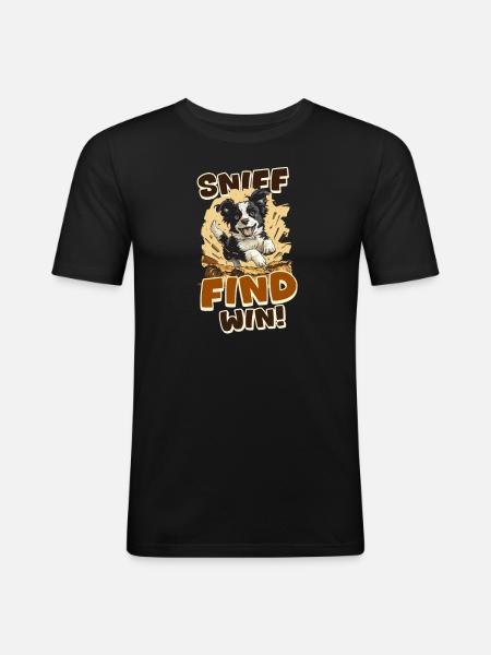Barn Hunt Sniff, Find, Win! - Men's Slim Fit T-Shirt - black