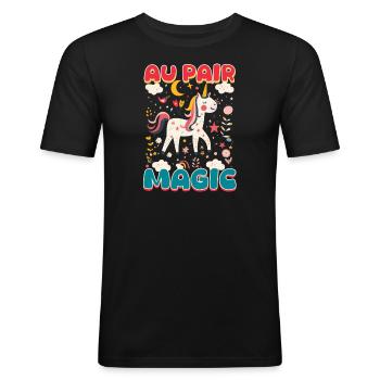 Au Pair Au Pair Magic - Men's Slim Fit T-Shirt - black - Front - Nik (191cm)