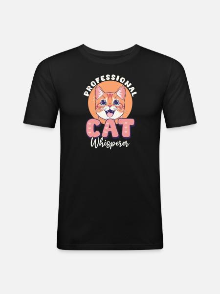 Cat Sitter Professional Cat Whisperer - Men's Slim Fit T-Shirt - black