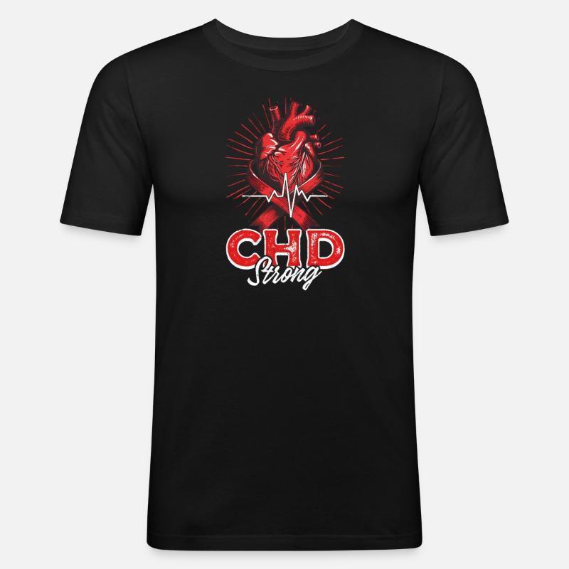 CHD-Bewusstsein Chd Stark - Männer Slim Fit T-Shirt - Schwarz
