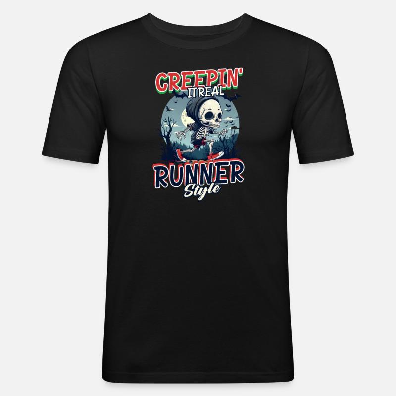 Halloween Runner im Runner Stil - Männer Slim Fit T-Shirt - Schwarz