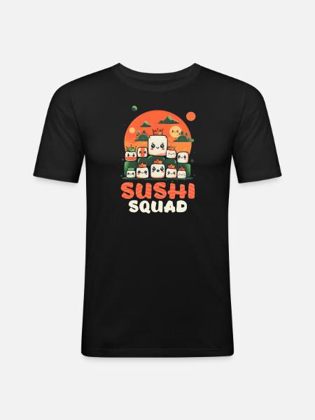 Sushi Roll Sushi Squad - Men's Slim Fit T-Shirt - black