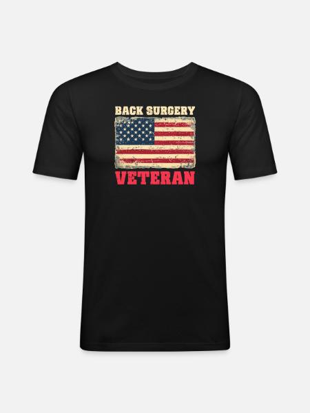 Back Surgery Back Surgery Veteran - Men's Slim Fit T-Shirt - black