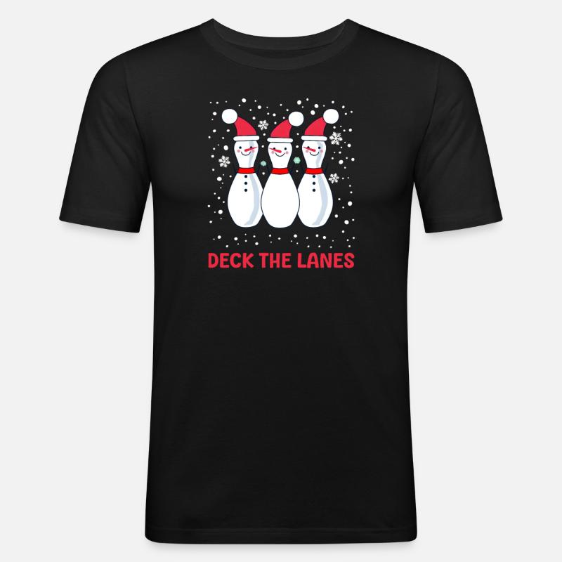 Bowling Deck Les Pistes - T-shirt près du corps Homme - noir