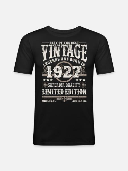 Legenden werden 1927 geboren - Männer Slim Fit T-Shirt - Schwarz