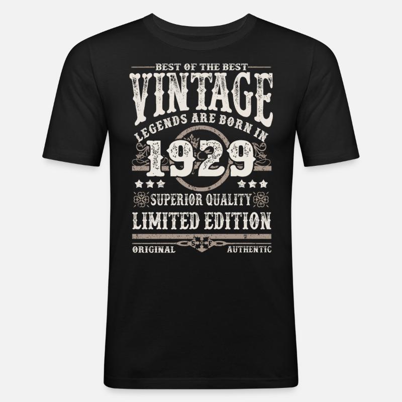 Legenden werden 1929 geboren - Männer Slim Fit T-Shirt - Schwarz
