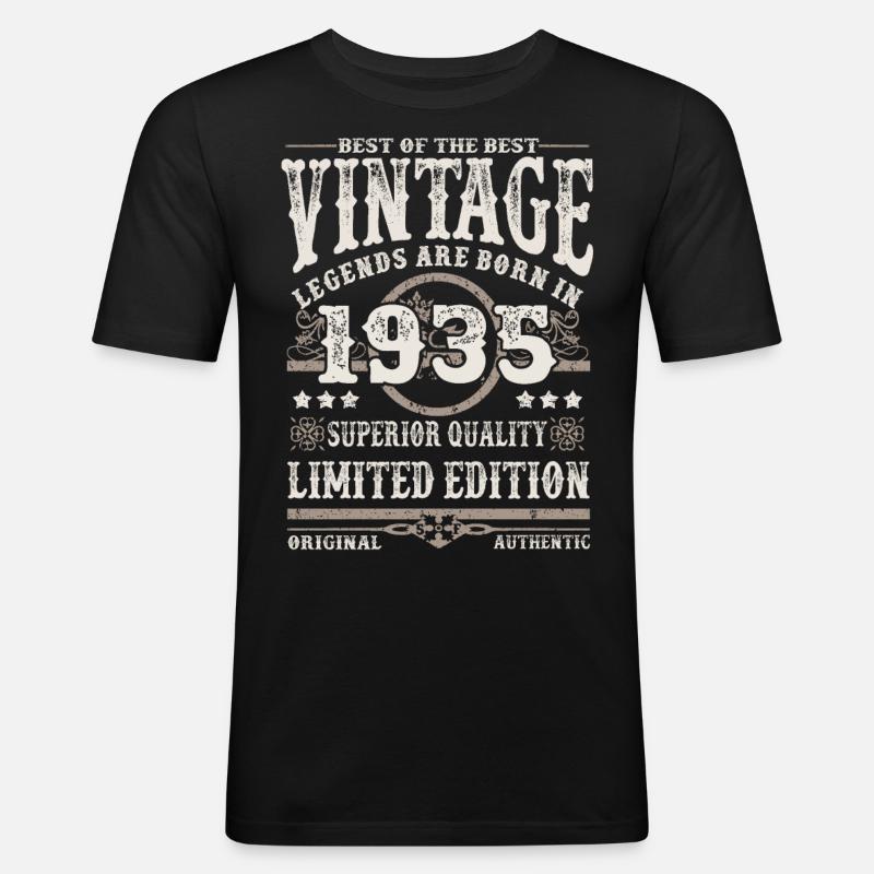 Legenden werden 1935 geboren - Männer Slim Fit T-Shirt - Schwarz
