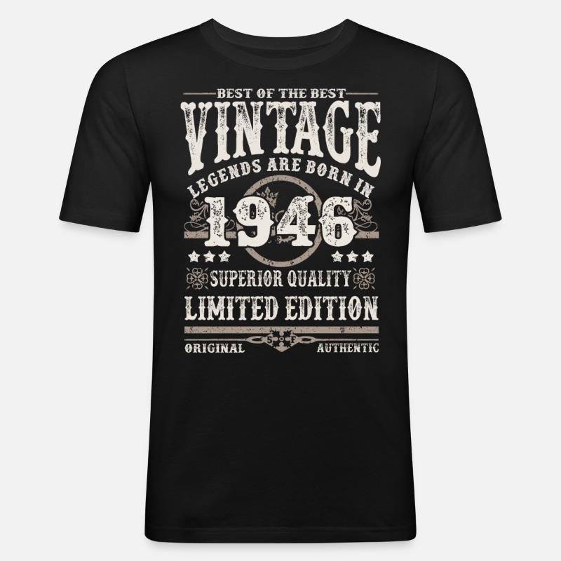 Legenden werden 1946 geboren - Männer Slim Fit T-Shirt - Schwarz