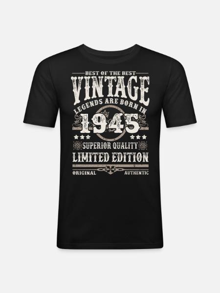Legends are born in 1945 - Men's Slim Fit T-Shirt - black