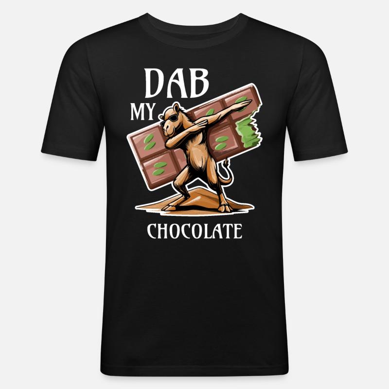 Dabbing Dromedar - Dubai Schokolade Geschenkidee - Männer Slim Fit T-Shirt - Schwarz