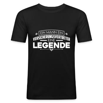 Versicherungsvertreter Für Versicherungsmakler Ver - Männer Slim Fit T-Shirt - Schwarz - Vorne - Nik (191cm)