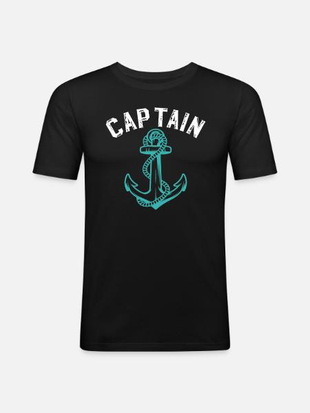 Kapitän Captain Anker - Men's Slim Fit T-Shirt - black