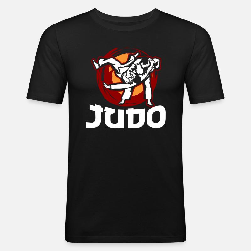 judo - Männer Slim Fit T-Shirt - Schwarz