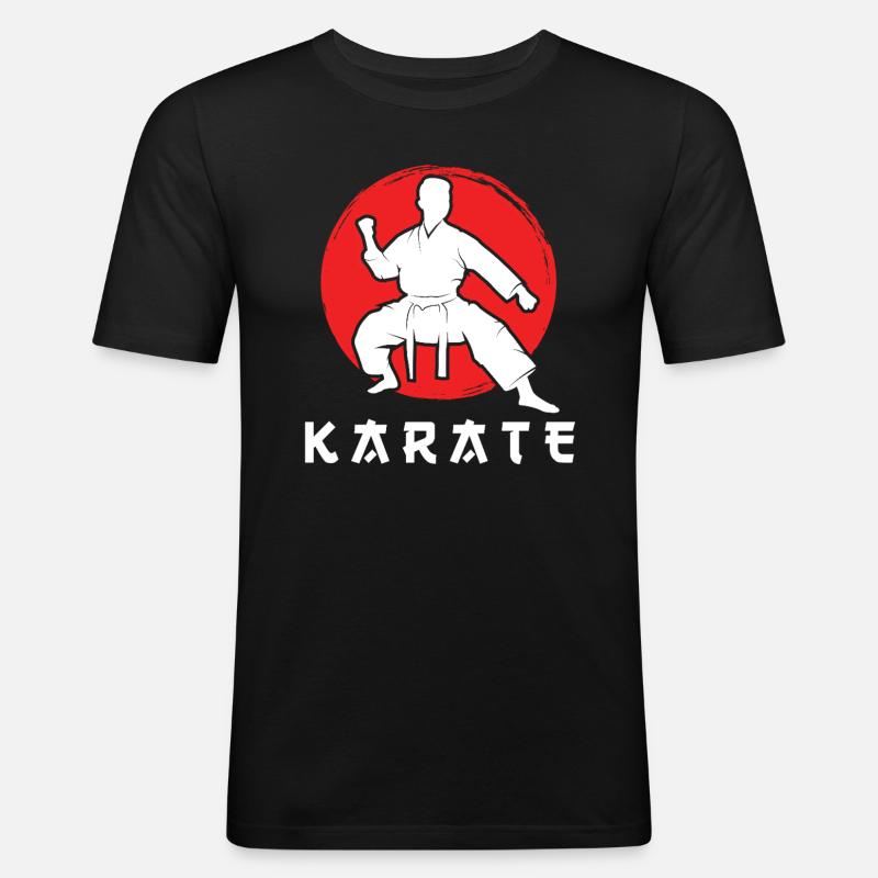 karate - Männer Slim Fit T-Shirt - Schwarz