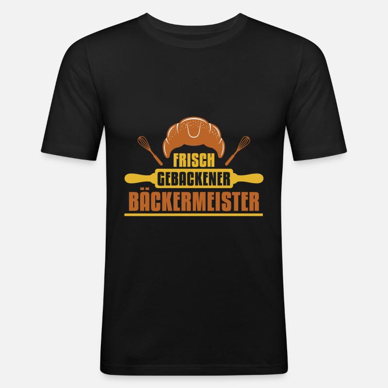 Bäcker Backen Konditor - Männer Slim Fit T-Shirt - Schwarz