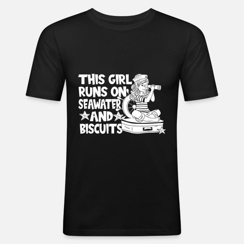 Seglen Segelboot Segler - Männer Slim Fit T-Shirt - Schwarz