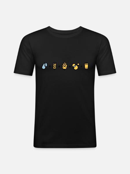 Bier Formel - Männer Slim Fit T-Shirt - Schwarz