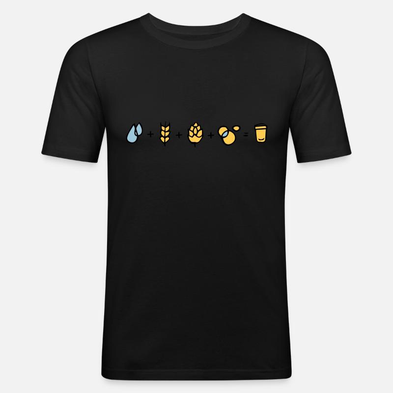 Bier Formel - Männer Slim Fit T-Shirt - Schwarz