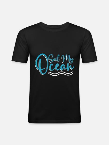 Seglen Segelboot Segler - Männer Slim Fit T-Shirt - Schwarz