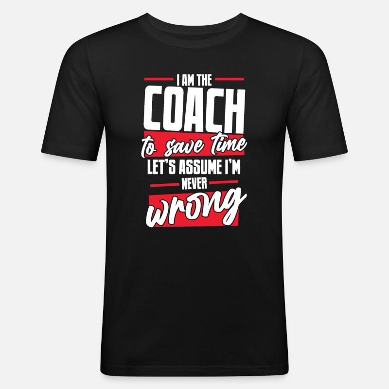 Coach Trainer - Männer Slim Fit T-Shirt - Schwarz
