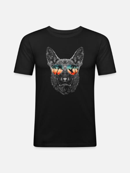 German Shepherd Dog - Men's Slim Fit T-Shirt - black