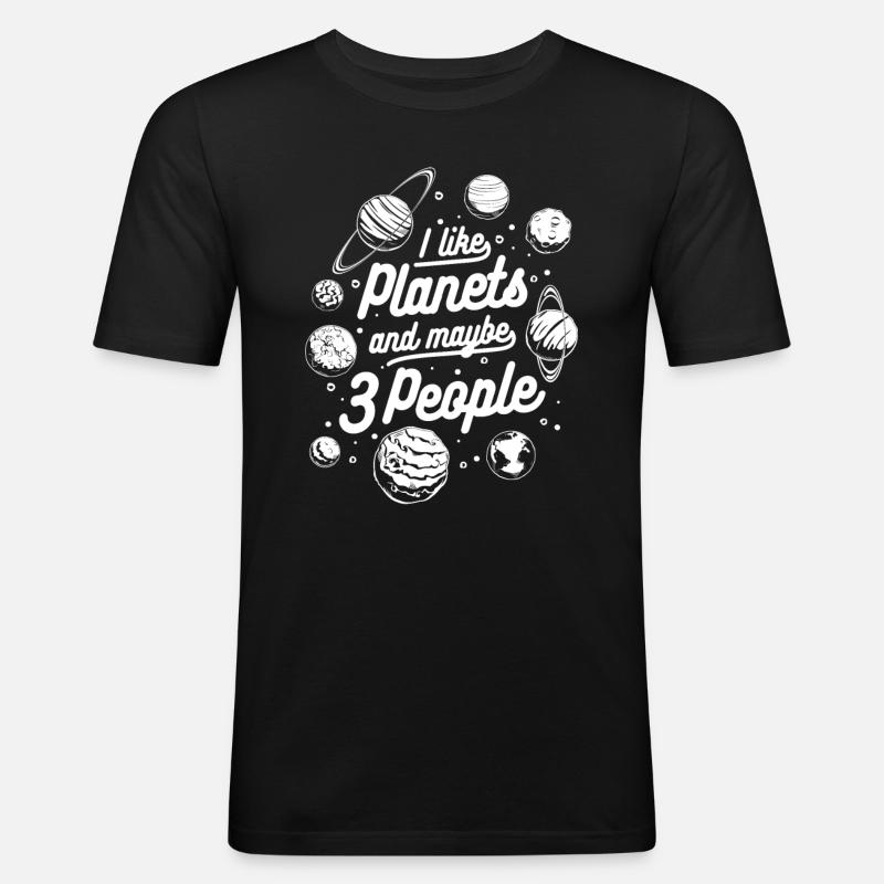Planet Solar System Astronomy Space - Men's Slim Fit T-Shirt - black