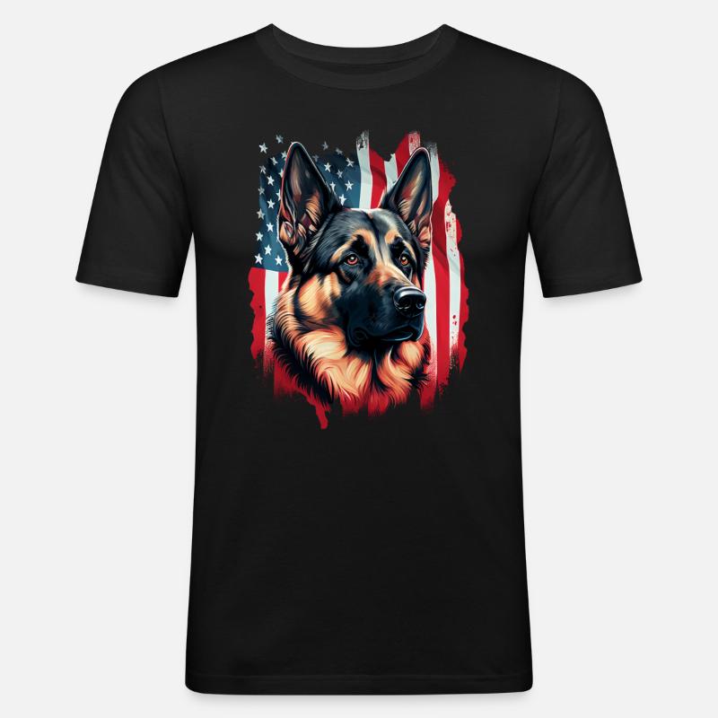 Deutscher Schäferhund Hund Malinois - Männer Slim Fit T-Shirt - Schwarz