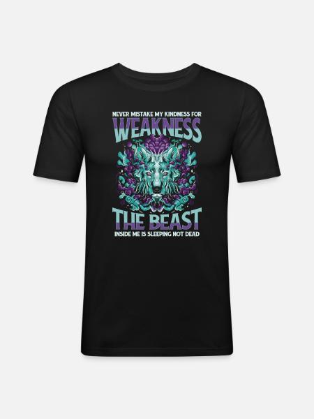 Wolf Wölfe Tier Jaulen - Männer Slim Fit T-Shirt - Schwarz