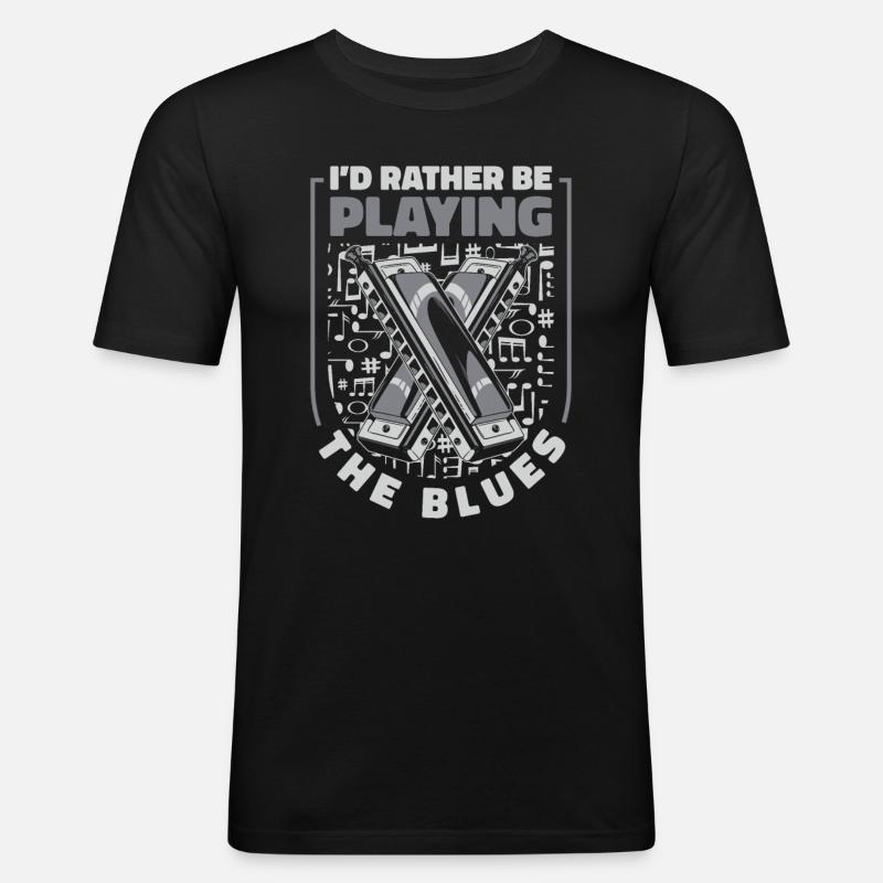 Harmonica Harmonica Instrument Music - Men's Slim Fit T-Shirt - black