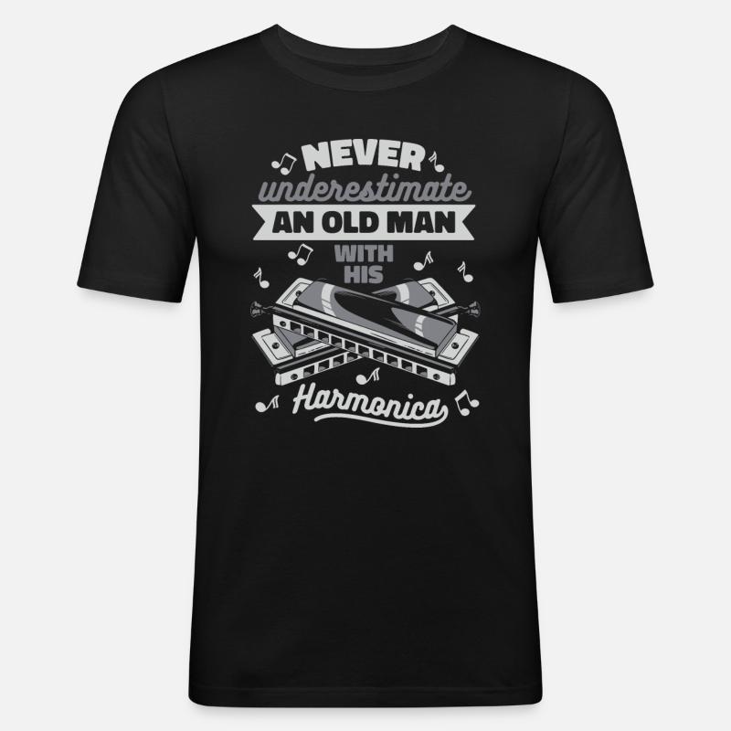 Harmonica Harmonica Instrument Music - Men's Slim Fit T-Shirt - black
