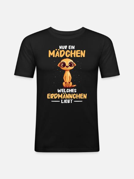Erdmännchen Scharrtier Tier - Männer Slim Fit T-Shirt - Schwarz