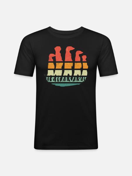 Meerkat Scratching Animal - Men's Slim Fit T-Shirt - black