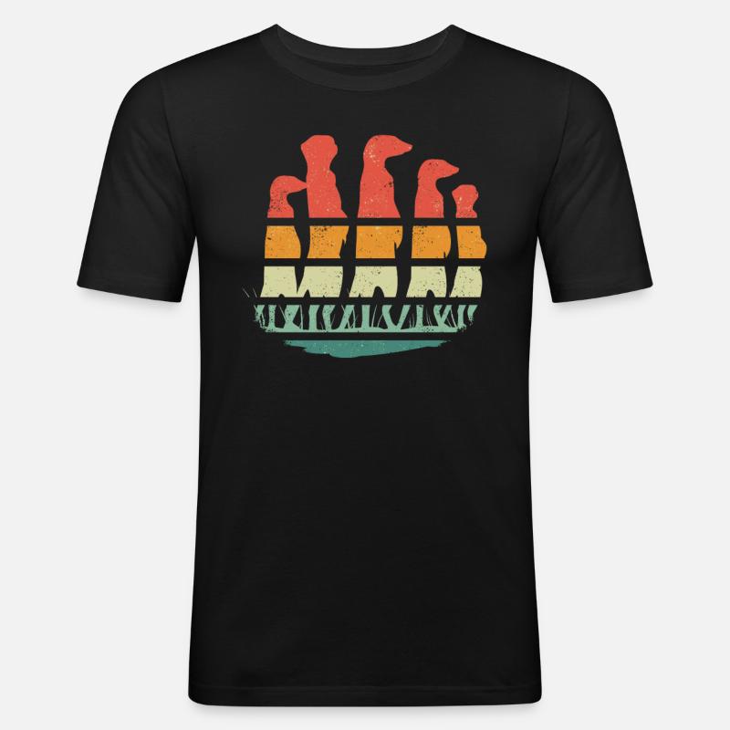 Erdmännchen Scharrtier Tier - Männer Slim Fit T-Shirt - Schwarz