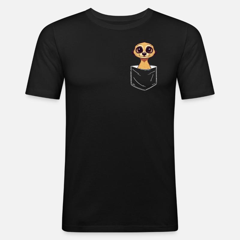 Erdmännchen Scharrtier Tier - Männer Slim Fit T-Shirt - Schwarz