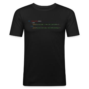 Programmierer Informatiker Nerd Softwareingenieur - Männer Slim Fit T-Shirt - Schwarz - Vorne - Nik (191cm)
