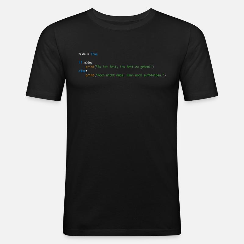 Programmierer Informatiker Nerd Softwareingenieur - Männer Slim Fit T-Shirt - Schwarz