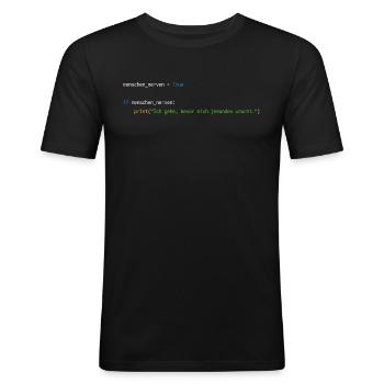 Programmierer Informatiker Nerd Softwareingenieur - Männer Slim Fit T-Shirt - Schwarz - Vorne - Nik (191cm)