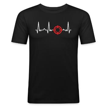 Sport Shooter Club de tir sportif Tireur - T-shirt près du corps Homme - noir - Devant - Nik (191cm)