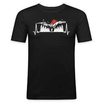 Schwarzwald Schwarzwälder Baden-Württemberg - Männer Slim Fit T-Shirt - Schwarz - Vorne - Nik (191cm)