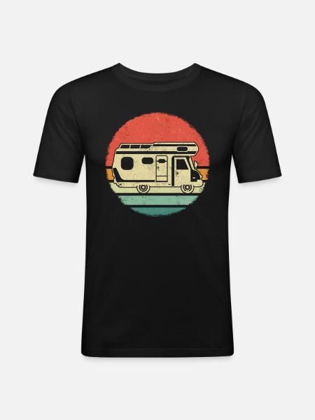 Camping Caravan Camper - Men's Slim Fit T-Shirt - black