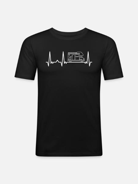 Camping Caravan Camper - Men's Slim Fit T-Shirt - black