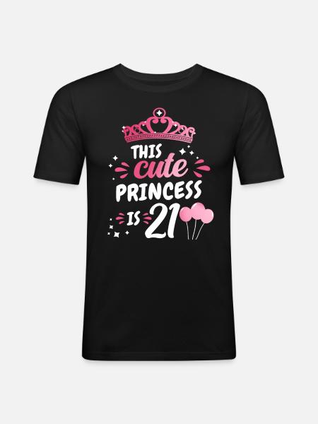 Gift 21 Years Birthday Child - Men's Slim Fit T-Shirt - black