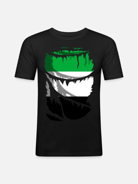 Flag of Extremadura, original gift - Men's Slim Fit T-Shirt - black